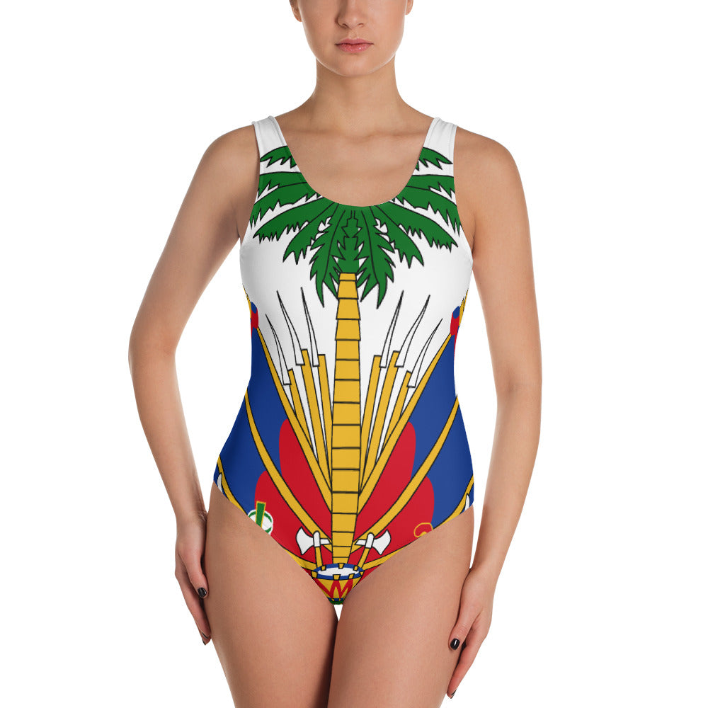 Haiti Coats Of Arms One-Piece Swimsuit